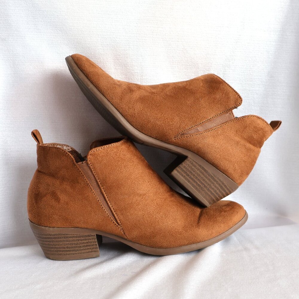 Faux Suede Ankle Boots - Size 7 - Cognac Colour - American Eagle - Picture 5 of 13